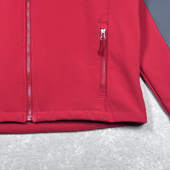 Columbia Jacket Mens Size M Medium Dark Red Omni-Wind Zip Up Jacket Fleece Lined - Picture 3 of 15